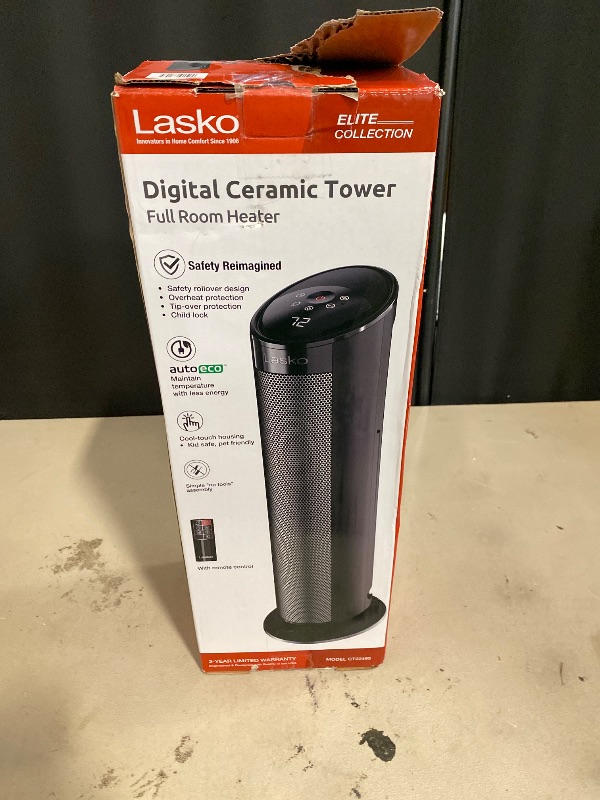 Photo 1 of Lasko - 22" Electric Ceramic Tower Heater with Timer and Powerful 1500W: Smart Heat for Your Home.