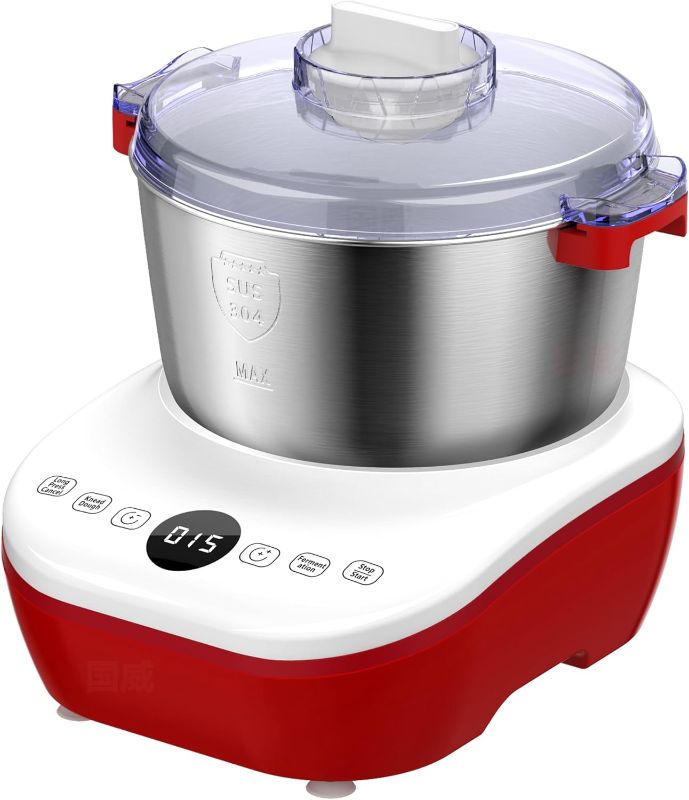 Photo 1 of Electric Dough Mixer with Ferment Function, 7L(7.3QT) Dough Maker Machine with 304 Stainless Steel Bowl, Microcomputer Timing, Household Flour Kneading Machine for Pizza Bread,Christmas Gift