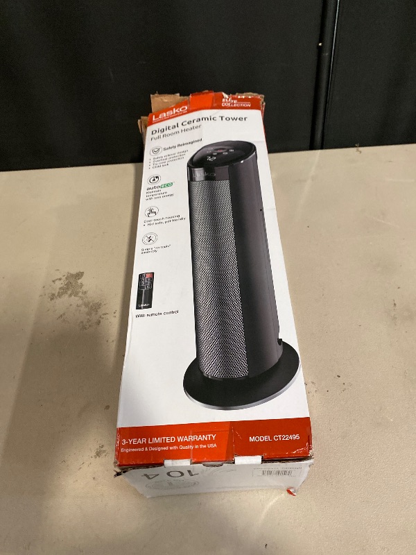 Photo 1 of Lasko - 22" Electric Ceramic Tower Heater with Timer and Powerful 1500W: Smart Heat for Your Home.