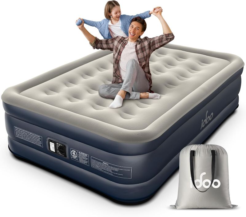 Photo 1 of Air Mattress Full with Built in Pump, 18" Raised Comfort Blow up Mattress, Inflatable Mattress for Guests & Home, Air Bed, colchon inflable, Upgraded Four Chamber Technical Airbed