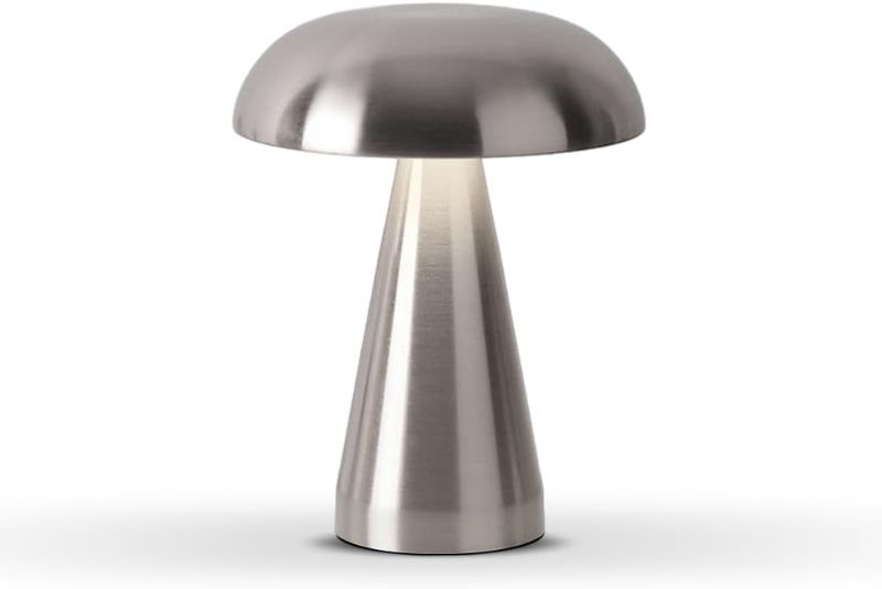 Photo 1 of Portable LED Desk Lamp, Cordless Metal, 3 Color Touch Control, 3-Levels Brightness, Bedside & Dining Room (Silver)