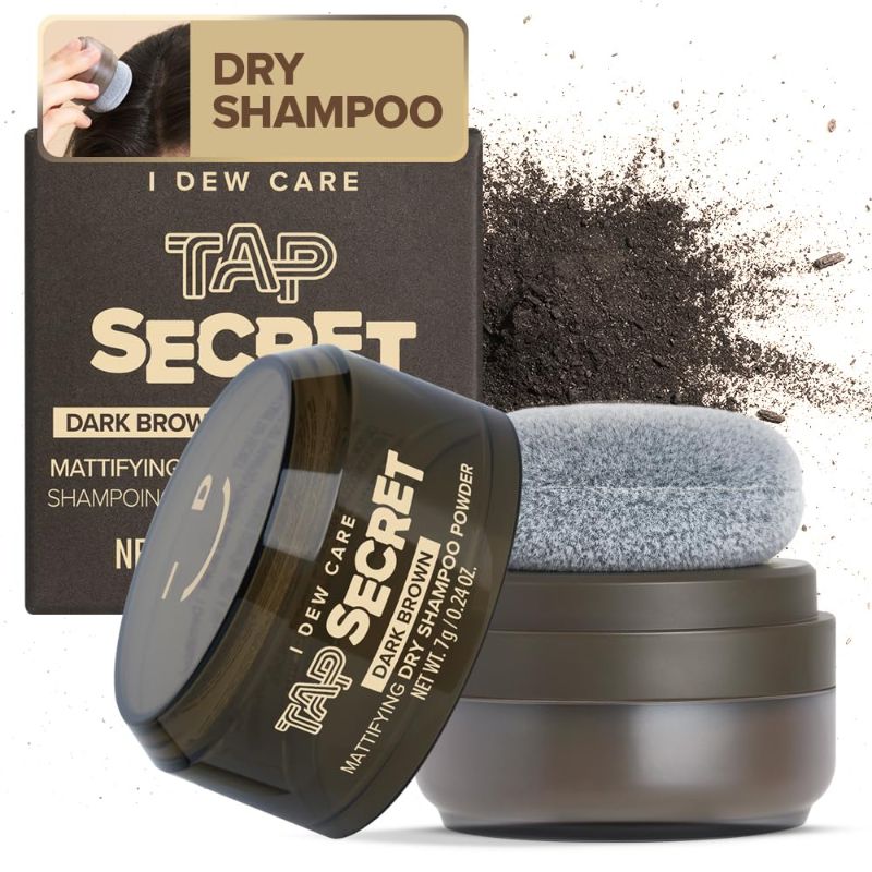 Photo 1 of I DEW CARE Biotin Clarifying Dry Shampoo - Tap Secret Dark Brown | Strengthening & Volumizing, Powder Type, Refillable, Travel size, Non-aerosol, Korean Ginseng, Mother's Day, 0.24 Oz