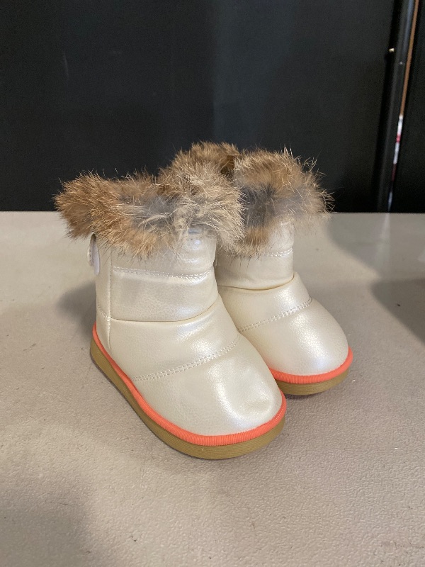 Photo 1 of size 8 toddler - KVbabby Toddler boots Kids Snow Boots Girl's Warm Winter Boots Waterproof Boot PU Leather Non-slip