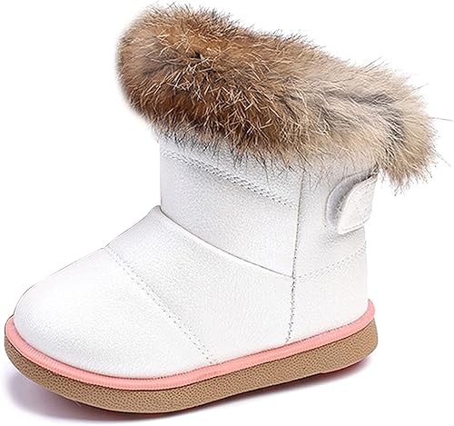 Photo 1 of size 8 toddler - KVbabby Toddler boots Kids Snow Boots Girl's Warm Winter Boots Waterproof Boot PU Leather Non-slip