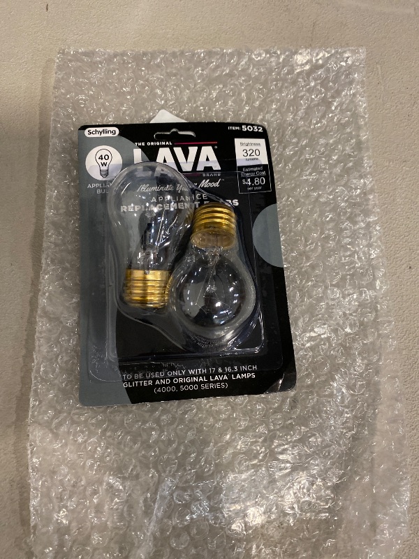 Photo 1 of LAVA 5032-6 40-Watt Replacement Item #5032 Light Bulb, 2 Count (Pack of 1), Clear