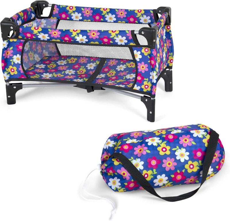 Photo 1 of Baby Doll Crib Set, Doll Pack n Play Bassinet Blanket & Carry Bag for Baby Doll Playpen Fits up to 20" in Doll | Allows for Easy Compact Folding for Storage Toy Crib Doll, Excellent Pretend Play Gift