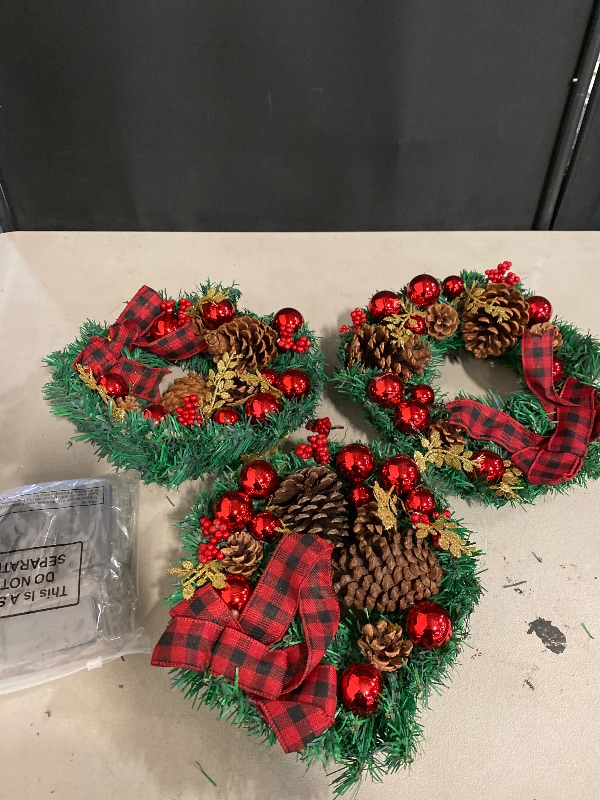 Photo 1 of Christmas Wreaths for Front Door Outside, Wreaths for Christmas Decorations,8 Canadian Artificial Pine Christmas Wreath for Christmas Day Party,Unlit Wreaths for All Seasons