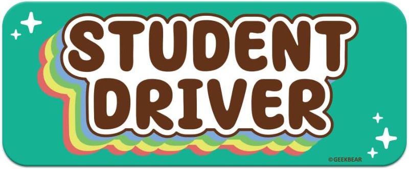 Photo 1 of GEEKBEAR [Signature] Student Driver Car Magnet - Rainbow Line - Rectangular 8.7 x 3.5 in (1, Mint)