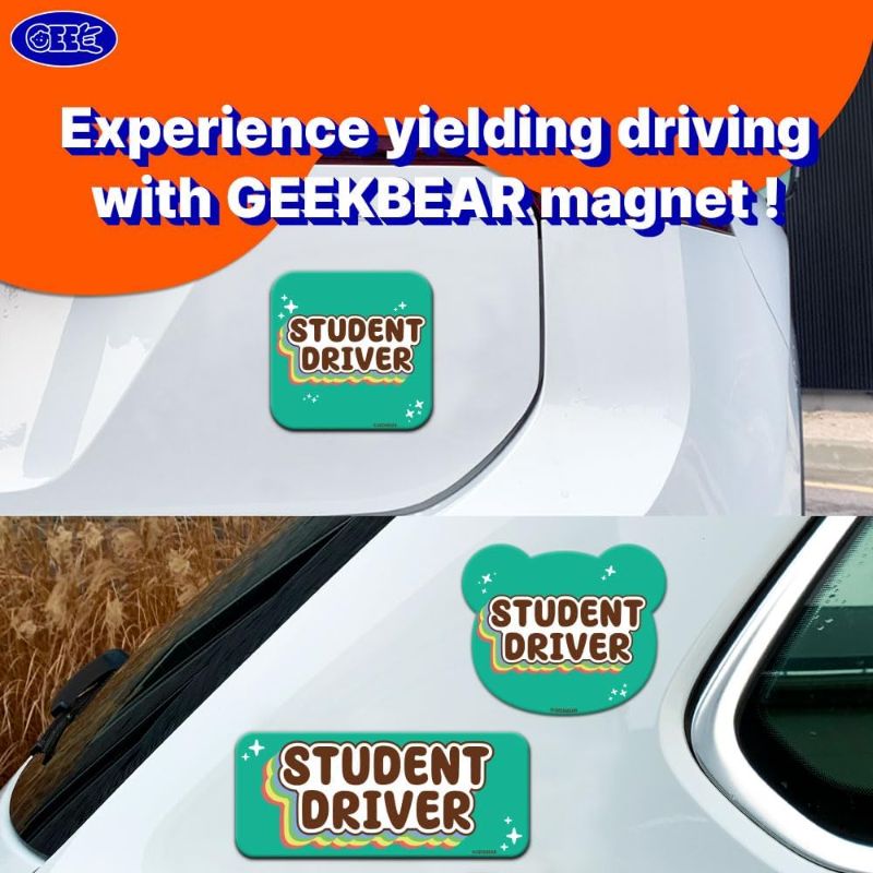 Photo 1 of GEEKBEAR [Signature] Student Driver Car Magnet - Rainbow Line Series 