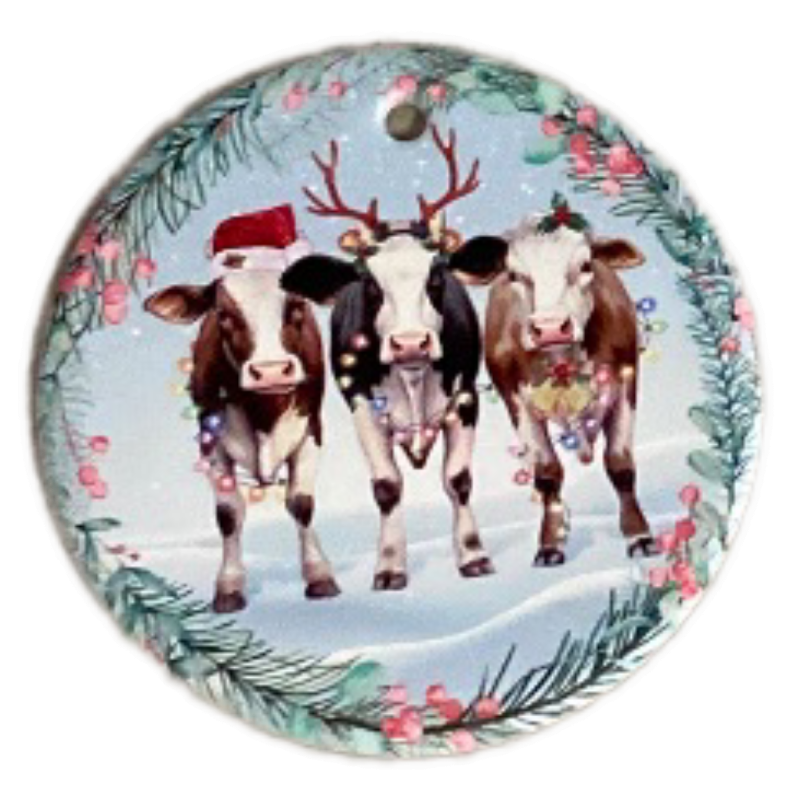 Photo 1 of 2 Pack Cow Christmas Ornaments 