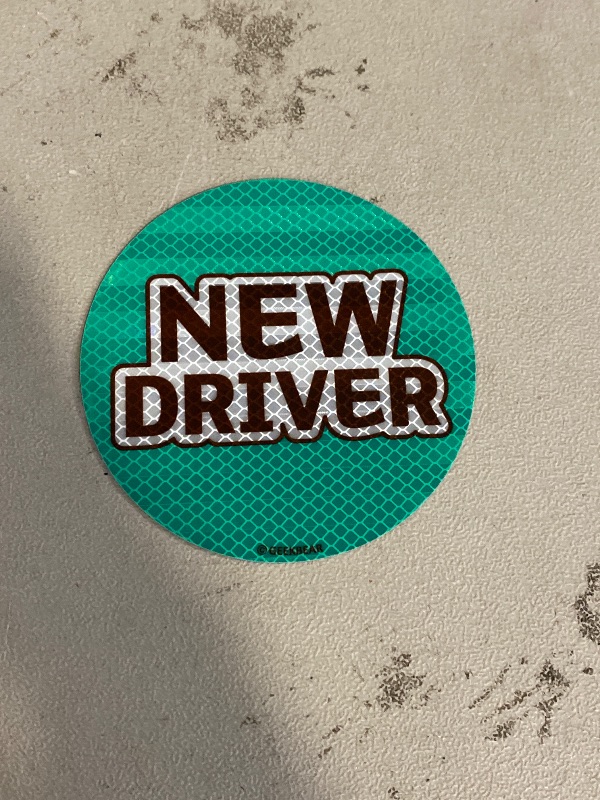 Photo 1 of GEEKBEAR New Driver Car Magnet - Colorful, Reflective, Weather-Resistant - Circular 4.7 x 4.7 in 