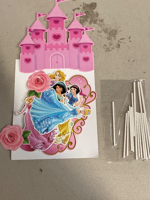Photo 1 of Princess Cake Toppers For Girls, Pink Glitter Princess Cake Decorations Castle Party Decorations Theme Birthday Party Suppliers For Girls Princess Birthday Cake Decorations (Light Pink)