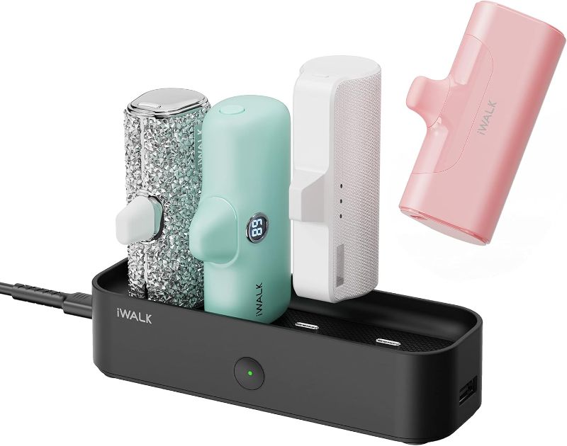 Photo 1 of iWALK Charger Station for Portable Charger 4500mAh,4800mAh, 5000mAh, Power Bank for iPhone Charging Station Multiple USB-C Family-Sized Charger Station for Home(Station Only),Black