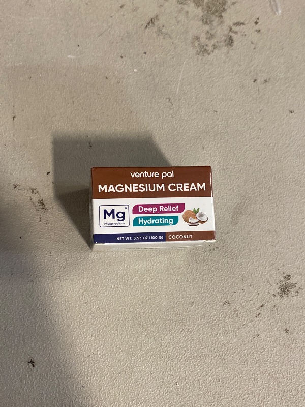 Photo 1 of Venture Pal Magnesium Lotion, Topical Magnesium Cream for Sleep, Leg Cramps & Pain, Muscle Relaxation, Calm, Moisturizing Supplement with Coconut Oil, Shea Butter & Hyaluronic Acid, Safe for Kids