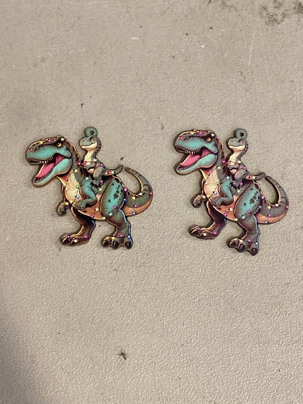 Photo 1 of 2 Pack Dinosaur Christmas Ornaments