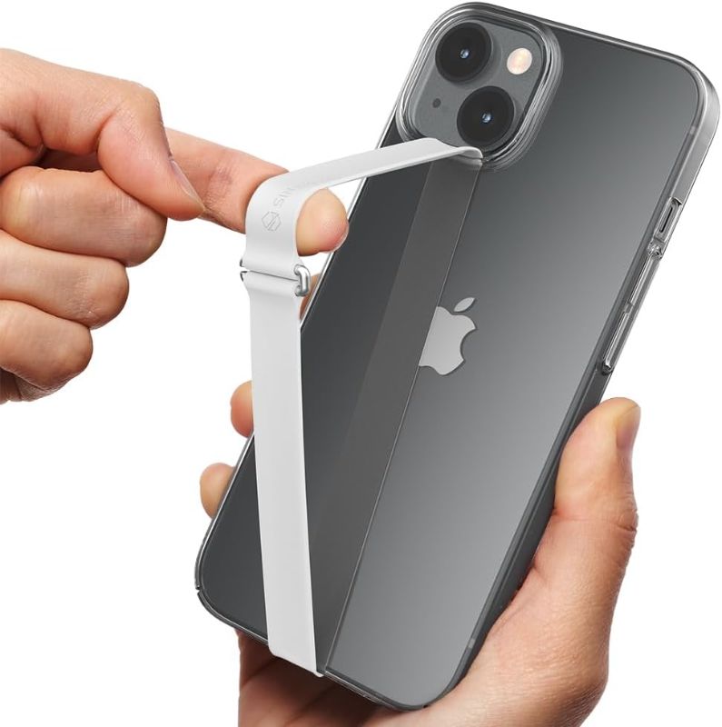 Photo 1 of C-Shaped Clip Finger Phone Grip, Sinjimoru Silicone Cell Phone Strap for Phone Case with Clip as Phone Loop Holder for iPhone Case & Samsung Phone. Sinji Loop Clip White 200