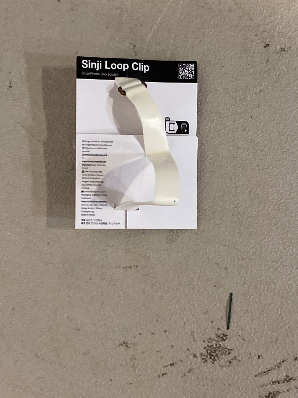 Photo 1 of C-Shaped Clip Finger Phone Grip, Sinjimoru Silicone Cell Phone Strap for Phone Case with Clip as Phone Loop Holder for iPhone Case & Samsung Phone. Sinji Loop Clip White 200