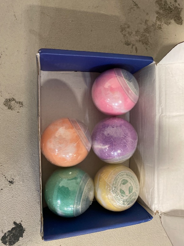 Photo 1 of Box of 6 Colorful Bath Bombs, Dermatologist Approved for Children and Trusted by Parents