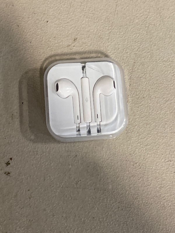 Photo 1 of Apple EarPods Headphones with 3.5mm Plug, Wired Ear Buds with Built-in Remote to Control Music, Phone Calls, and Volume