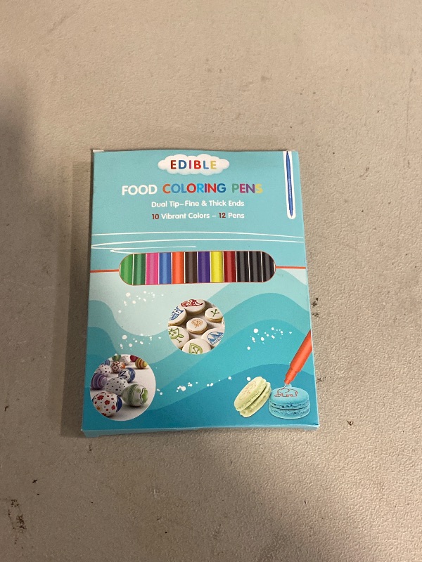 Photo 1 of Jewem Edible Markers for Cookie Decorating, Upgrade 12Pcs Ultra Fine Tip(0.5mm) Food Coloring Pens, Double Side Food Grade Pens for Decorating Fondant Cakes, Easter Eggs, Frosting, Macaron+ Kids Gifts
