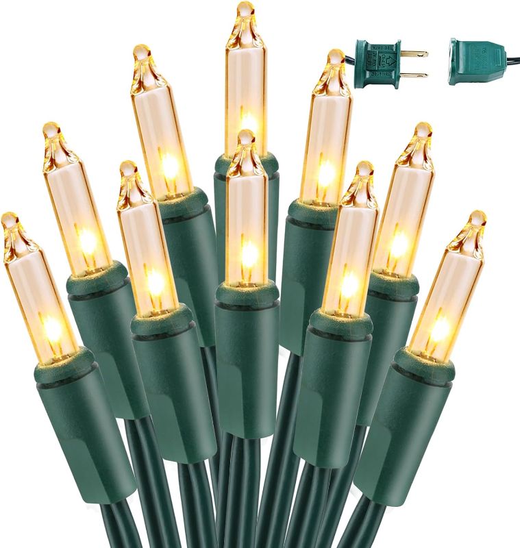 Photo 1 of BrizLabs Clear Christmas Lights - 300 Count, 69.6ft Incandescent, Warm White, Connectable, UL Certified, Mini Lights, Green Wire, Indoor/Outdoor, Xmas Tree & Party Decor