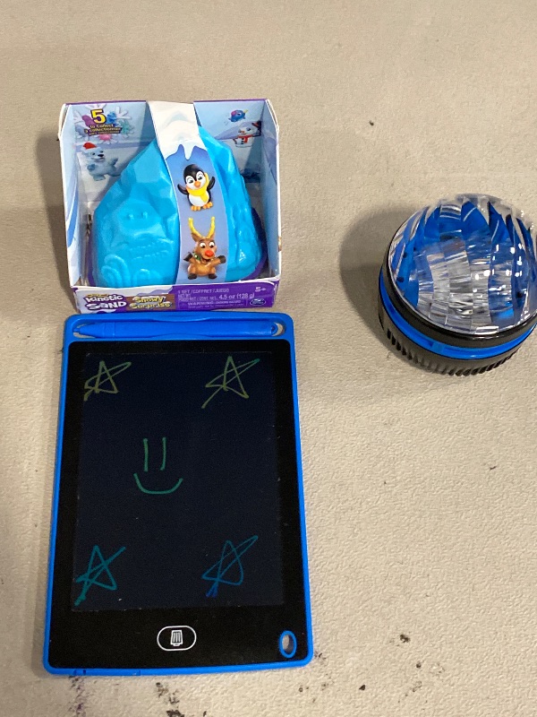 Photo 1 of Kinetic Sand Snowy Surprise Playset Toys and star light draw board and mini galaxy light