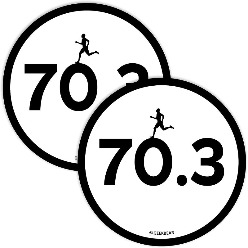 Photo 1 of GEEKBEAR 70.3 Marathon Car Magnet (2 Pack) - 4.7" Circular Shape