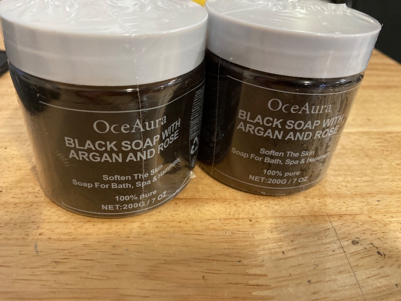 Photo 1 of Dragon Honor Morocco Black Soap With Argan And Rose, Zawina Morocco Black Beldi Soap, Zawina Moroccan Black Soap(200g/PCS, 2PCS)
