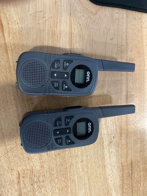 Photo 1 of Onn. 16 Miles Walkie Talkies 2 pack with Two Way Radios, LED Light, 121 privacy Channels