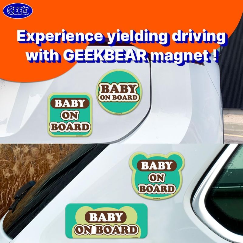 Photo 1 of GEEKBEAR [Signature] Baby on Board Car Magnet - Signature Line Series