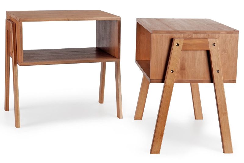 Photo 1 of LASUAVY Bamboo Nightstand Stackable Side Table End Table Bedside Tables for Living Room/Bedroom/Nursery Room/Laundry Room/Study Room, Set
