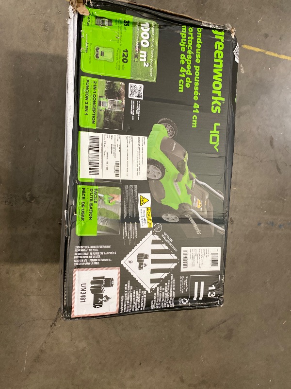 Photo 1 of Greenworks 40V 16" Cordless (Push) Lawn Mower (75+ Compatible Tools), 4.0Ah Battery and Charger Included