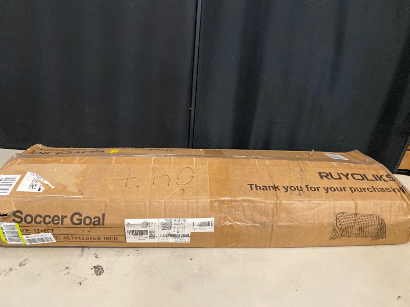 Photo 1 of Soccer Goal 12×6, 8×6 and 6×4 FT Soccer Goals for Backyard, 2"Diameter Steel Soccer Goal for Kids and Adults Large soccer goal Powder Coated Galvanized Steel Post With Soccer Target Net for Training
