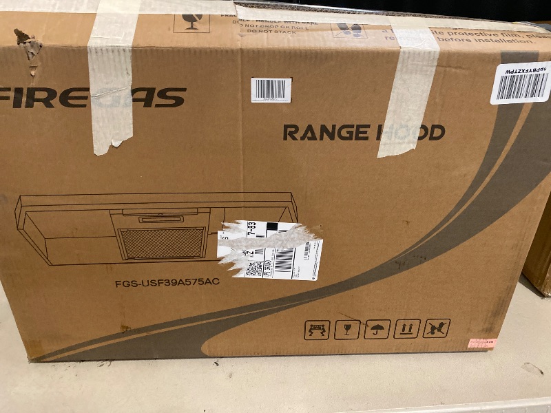 Photo 1 of FIREGAS 30 inch Range Hood Under Cabinet, Ducted/Ductless Convertible Stainless Steel Kitchen Range Hood with Rocker Button Control, 2 Speed Exhaust Fan, 300 CFM Aluminum Filter Included