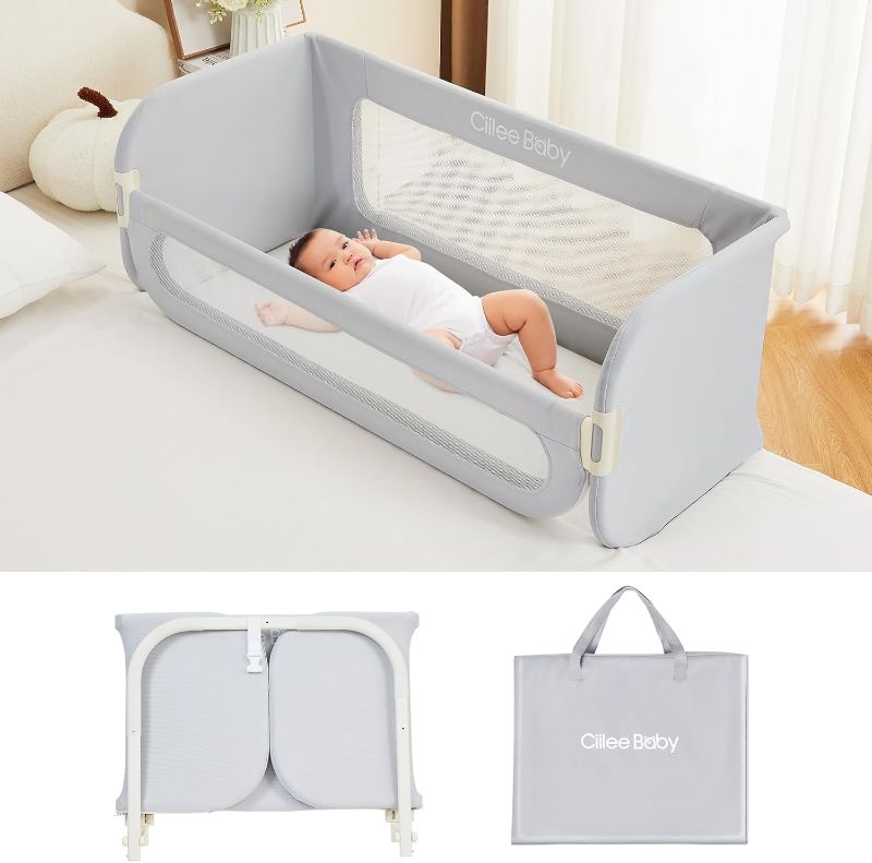 Photo 1 of Ciilee Baby Bed Rail for Toddlers Foldable Kids Bed Rails Guard for Queen Bed Adjustable Children Side Railing for Twin Beds Portable Bedrail Safety Barandas para Camas de Niños?Grey,72.83 in