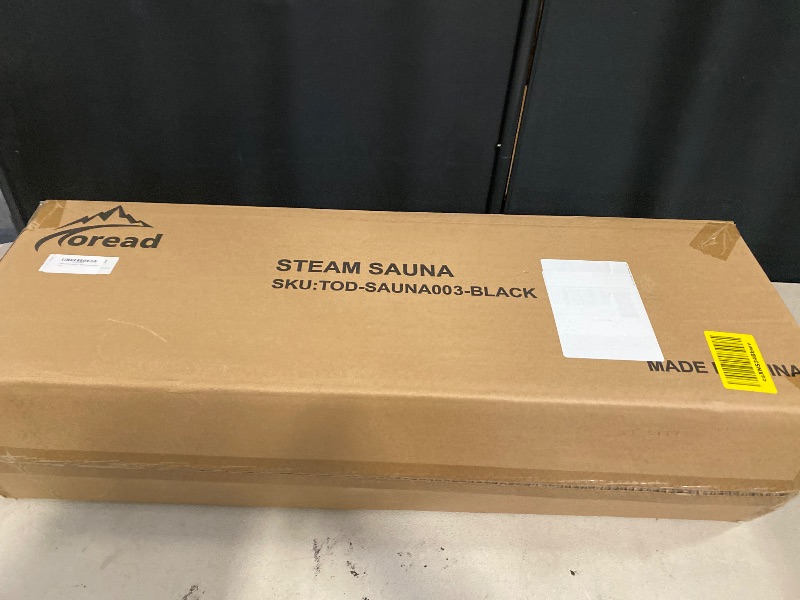Photo 1 of Portable Sauna Box, Steam Sauna for Home, Personal Sauna Tent Full Size for Fitness Gym Yoga Spa with Double Large Windows + 1200W 3L Steamer + Remote Control + Folding Chair, 3' x 3' x 5.9', Black