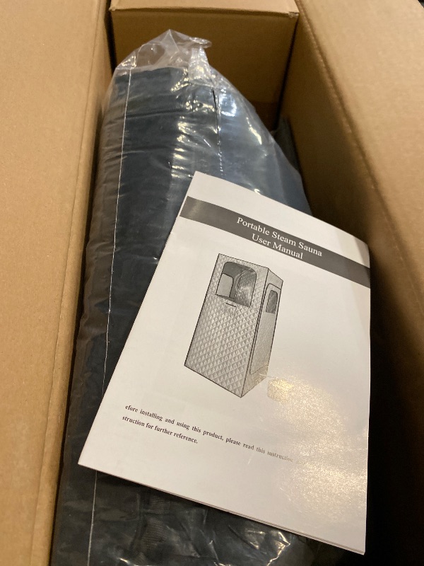 Photo 1 of Portable Sauna Box, Steam Sauna for Home, Personal Sauna Tent Full Size for Fitness Gym Yoga Spa with Double Large Windows + 1200W 3L Steamer + Remote Control + Folding Chair, 3' x 3' x 5.9', Black