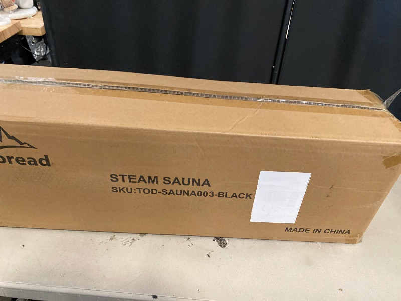 Photo 1 of Portable Sauna Box, Steam Sauna for Home, Personal Sauna Tent Full Size for Fitness Gym Yoga Spa with Double Large Windows + 1200W 3L Steamer + Remote Control + Folding Chair, 3' x 3' x 5.9', Black