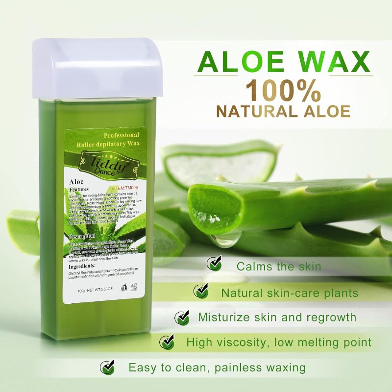 Photo 1 of Liddy Dance Hair Removal Wax, Wax Refill, Soft Wax Roller Cartridge for Roll on Waxing Kit, Aloe Depilatory Rolling Wax for Sensitive Skin