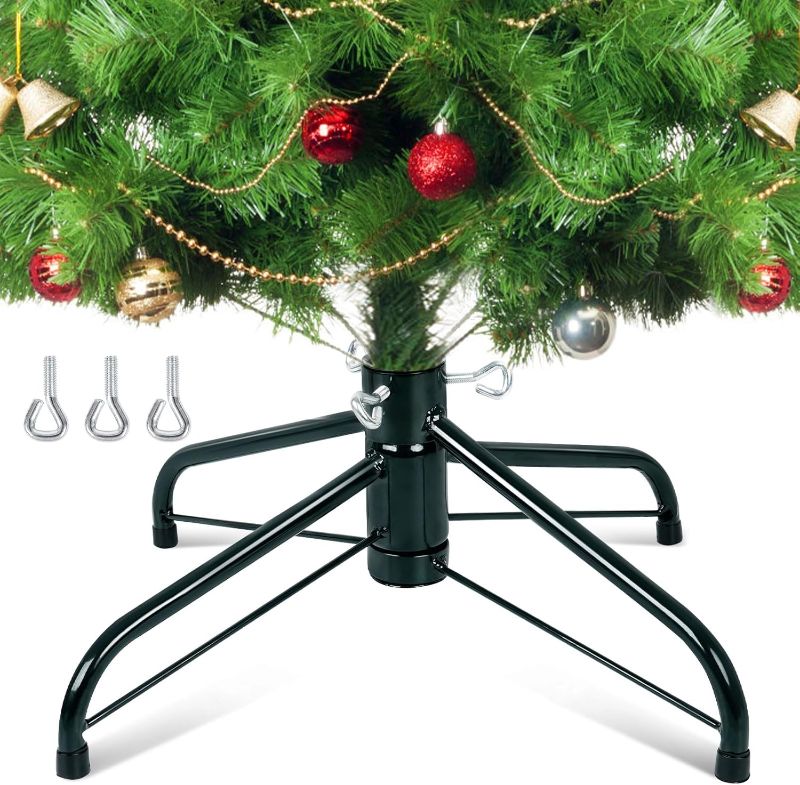 Photo 1 of Christmas Tree Stand, Christmas Tree Base Replacement (Length16.1, Dia 1.25") for Artificial Trees up to 2-7 FT Heavy Duty Folding Christmas Tree Stands Dark Green