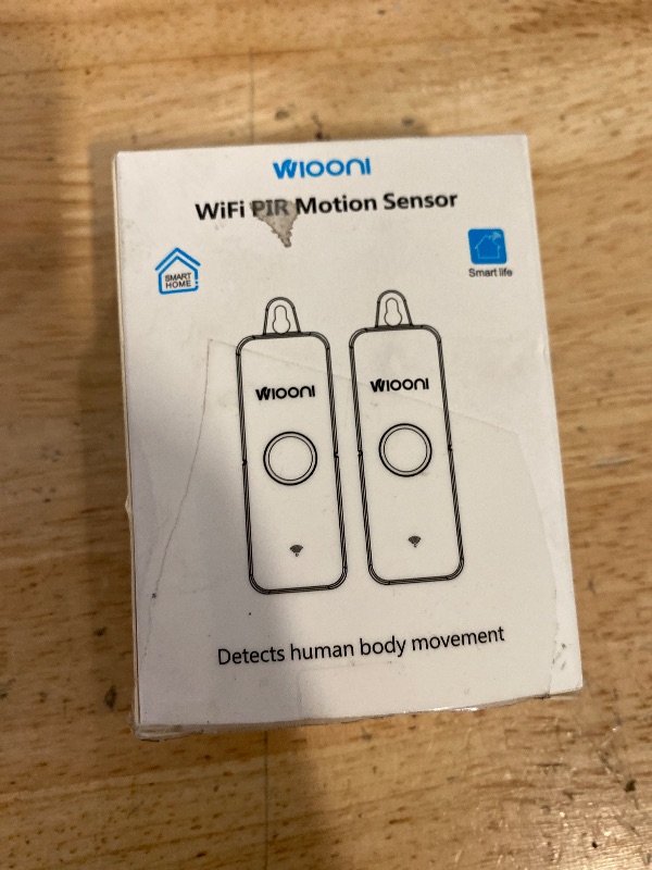 Photo 1 of WIOONI Pack of 2 WiFi Indoor Motion Sensors, Infrared PIR Motion Sensor for Home Alarm System, Mini, Free App Notification, Compatible with Smart Life and Tuya Smart