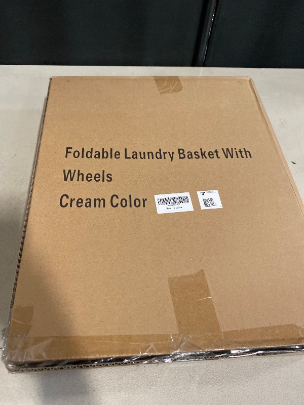 Photo 1 of Plastic Laundry baskets,Folding Laundry Basket with Wheels,46L Laundry Basket on Wheels and Handles,Rolling Laundry Hamper With Laundry Bag,It is Easy to Move for Bathroom, Dorm,Laundry Room,Beige