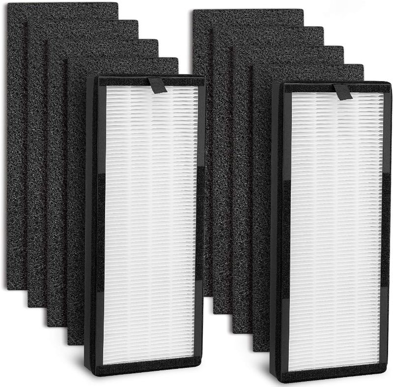 Photo 1 of True HEPA Replacement Filter for VEVA 8000 Elite Pro Series Air Purifier, 2 HEPA Filters & 8 Premium Activated Carbon Pre Filters (2+ Year Supply) for Complete Tower Air Cleaner Home & Office