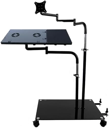 Photo 1 of OK610 OK611 Bedside Moving Laptop Stand Adjustable Sofa Computer Monitor Holder Mount +Keyboard Holder Rotating Laptop Table (Black)