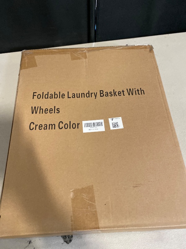 Photo 1 of Plastic Laundry baskets,Folding Laundry Basket with Wheels,46L Laundry Basket on Wheels and Handles,Rolling Laundry Hamper With Laundry Bag,It is Easy to Move for Bathroom, Dorm,Laundry Room,Beige