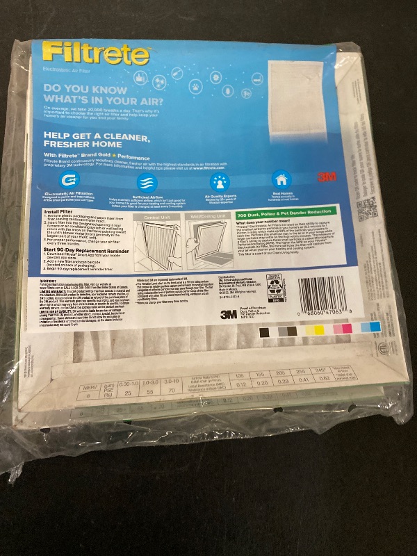 Photo 1 of Filtrete 10x10x1 AC Furnace Air Filter, MERV 8, MPR 700, Tough on Pollen, Easy on Airflow, 3-Month Pleated 1-Inch Electrostatic Air Cleaning Filter, 2-Pack (Actual Size 9.813 x 9.813 x 0.8125 in )