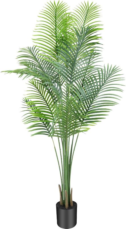Photo 1 of 7FT 1Pack Areca Palm Artificial Plants - Large Fake Plant for Home Decor - Tall Silk Plants Indoor - Lifelike Greenery for Any Room Decor