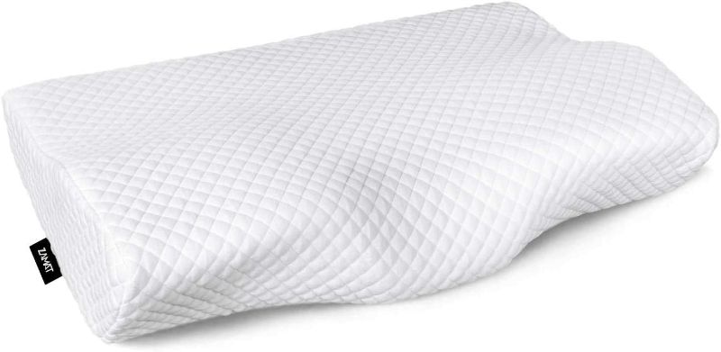 Photo 1 of ZAMAT Memory Foam Pillow for Neck Pain Relief, Adjustable Orthopedic Ergonomic Cervical Pillow for Sleeping with Washable Cover, Bed Pillows for Side, Back, Stomach Sleepers