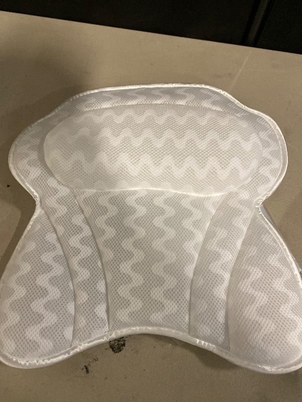 Photo 1 of Bath Pillow for Tub, Luxury Bathtub Pillow Head and Neck Support, Relaxing Spa Cushion Head Rest for Tub, Bathtub Accessories for Women and Men with Quick Drying 3D Air Mesh Portable Washable