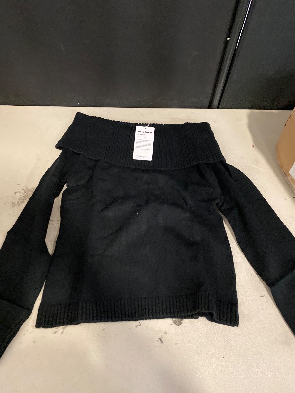 Photo 1 of (M) PRETTYGARDEN Women's Fall Off Shoulder Sweaters Y2K Long Sleeve Ribbed Knit Fitted Pullover Winter Date Night Tops Blouse (Black,Medium)